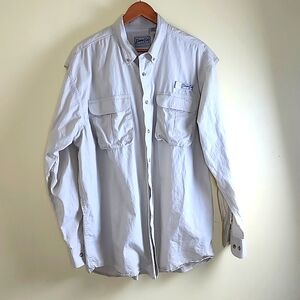 Bimini Bay Beige Outdoor/Fishing/Camping Lightweight Long Sleeve Men's Shirt, XL